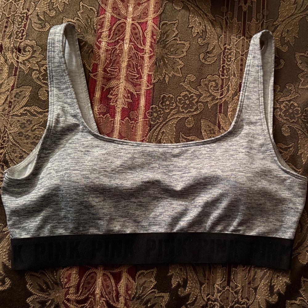 PINK Victoria's Secret Heather Gray Sports Bra NWOT